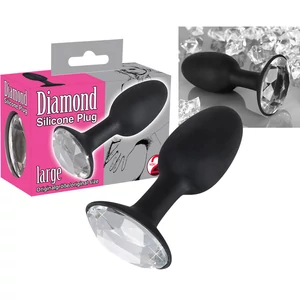 Diamond Silicone Plug Large - Szilikon dugó ovális kővel
