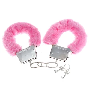 Metal Furry Handcuffs - Egyszerű fém bilincsek vékony műszőrmével