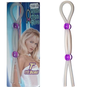 Silicon Cock Ring - Állítható, szilikon péniszgyűrű két lila gyönggyel