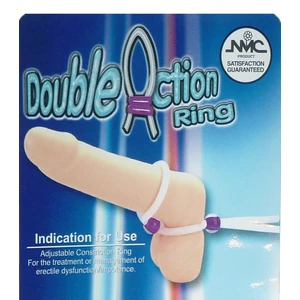 Silicon Cock Ring - Állítható, szilikon péniszgyűrű két lila gyönggyel