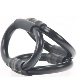 Tri Ring Cock Cage Black - Hármas péniszgyűrű