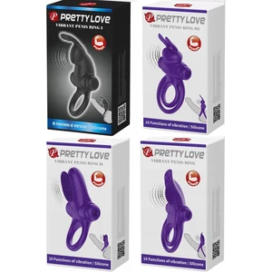 Pretty Love - Vibráló péniszgyűrűk ceruza elemmel