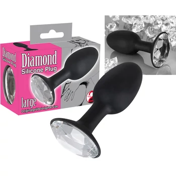 Diamond Silicone Plug Large - Szilikon dugó ovális kővel