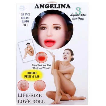 Angelina 3D-s arcú guminő élethű puncival és popsi-lyukkal 