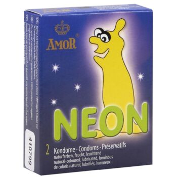 Amor Neon Condoms - 2 db, sötétben világító óvszer