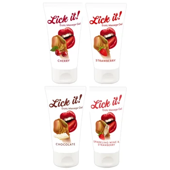 Lick it! - Ízesített síkosító és masszázsgél - 50 ml