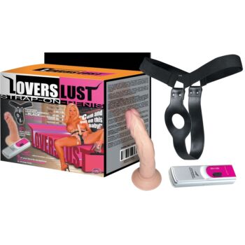 Lovers Lust strap on penis with vibr. - Felcsatolható pénisz vibrátorral