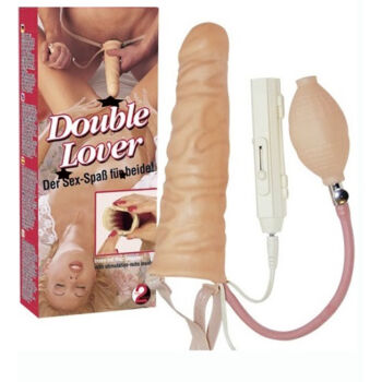 Penis Sleeve Double Lover - Vibrátoros, felcsatolható, felpumpálható segédeszköz