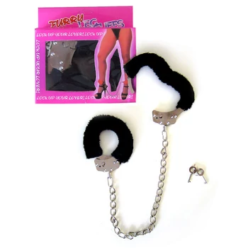 Furry Leg Cuffs - Fém, láb bilincs műszőrmével