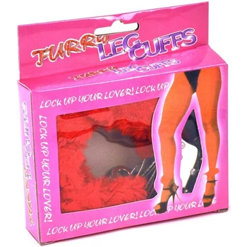 Furry Leg Cuffs - Fém, láb bilincs műszőrmével