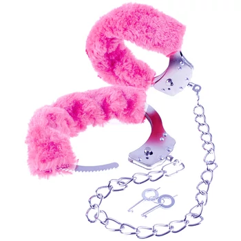 Furry Leg Cuffs - Fém, láb bilincs műszőrmével