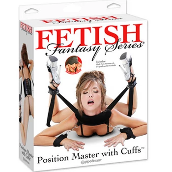 Position Master with Cuffs - Puha bilincsek nyakörvvel