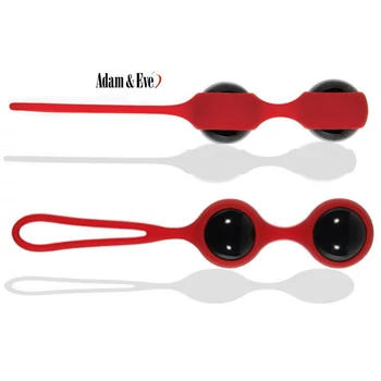 Scarlet Glass Duo Balls - Üveg gésagolyók szilikon tartóban