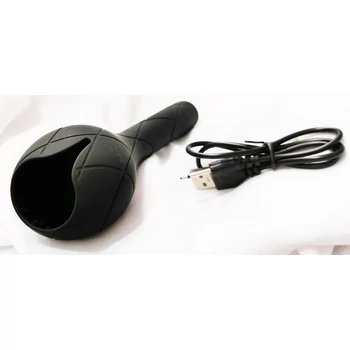 USB töltős makk-vibrátor selymes szilikonból