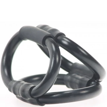 Tri Ring Cock Cage Black - Hármas péniszgyűrű