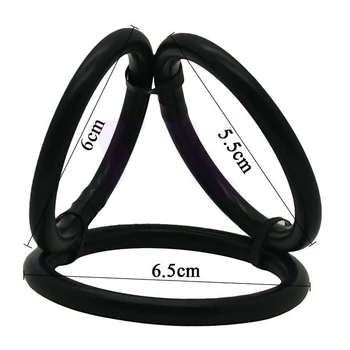 Tri Ring Cock Cage Black - Hármas péniszgyűrű
