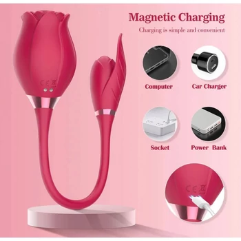 Rose Massager - Léghullámos csikló szívogató vibráló tojással