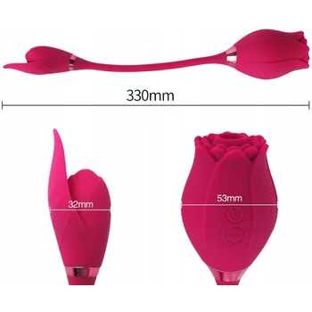 Rose Massager - Léghullámos csikló szívogató vibráló tojással