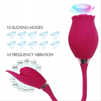Rose Massager - Léghullámos csikló szívogató vibráló tojással