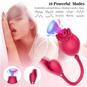 Rose Massager - Léghullámos csikló szívogató vibráló tojással