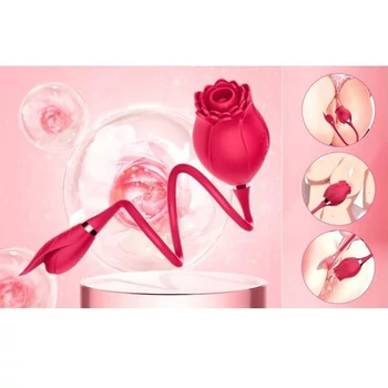 Rose Massager - Léghullámos csikló szívogató vibráló tojással