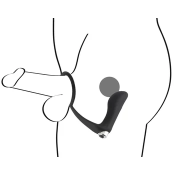 Vibrating Ring & Plug - Szilikon péniszgyűrű anális vibráló kapszulával