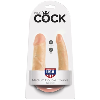 Medium Double Trouble King Cock - Dupla dong 35 cm x 3,5 cm