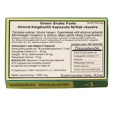 Green Snake Forte - Potencianövelő, vágyfokozó 4 db