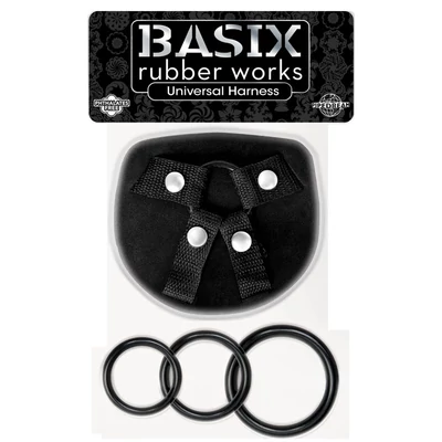 Basix Rubber Works Universal Harness - Felcsatolható eszköz 4 különböző átmérőjű gyűrűvel