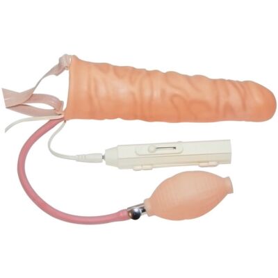Penis Sleeve Double Lover - Vibrátoros, felcsatolható, felpumpálható segédeszköz