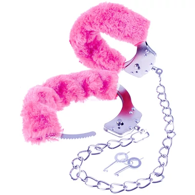 Furry Leg Cuffs - Fém, láb bilincs műszőrmével