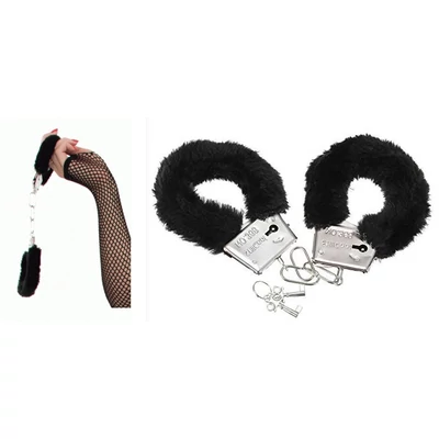 Metal Furry Handcuffs - Egyszerű fém bilincsek vékony műszőrmével