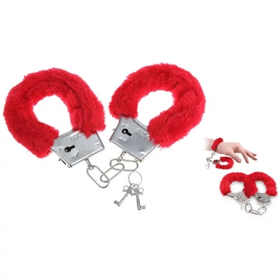 Metal Furry Handcuffs - Egyszerű fém bilincsek vékony műszőrmével