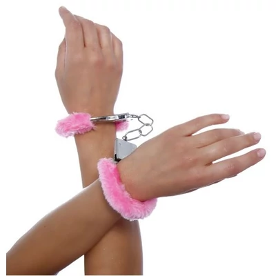 Metal Furry Handcuffs - Egyszerű fém bilincsek vékony műszőrmével
