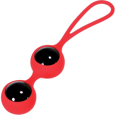 Scarlet Glass Duo Balls - Üveg gésagolyók szilikon tartóban