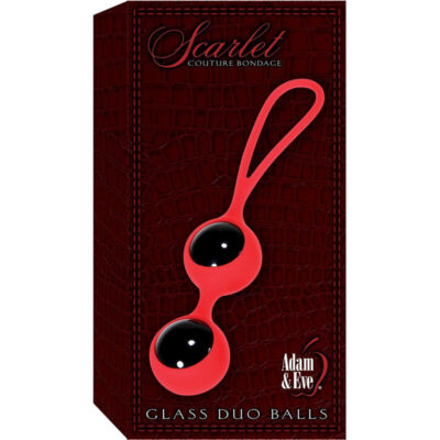 Scarlet Glass Duo Balls - Üveg gésagolyók szilikon tartóban