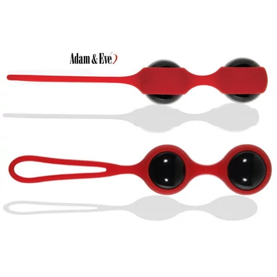 Scarlet Glass Duo Balls - Üveg gésagolyók szilikon tartóban