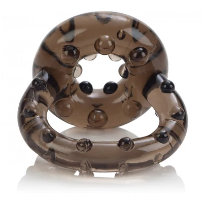 All Star Enhancer Ring - Füst színű, zselés, dupla péniszgyűrű