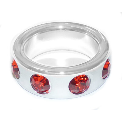 Metallic Ring - Fém péniszgyűrű akryl kő berakásokkal