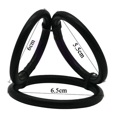 Tri Ring Cock Cage Black - Hármas péniszgyűrű
