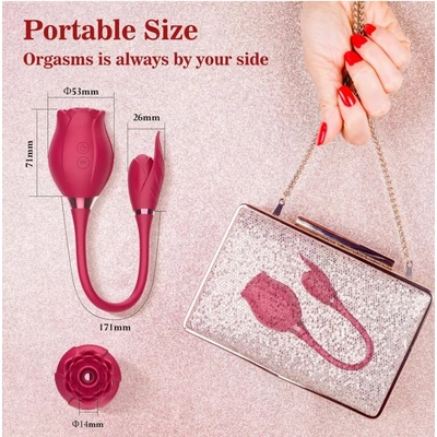 Rose Massager - Léghullámos csikló szívogató vibráló tojással