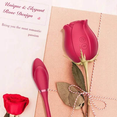Rose Massager - Léghullámos csikló szívogató vibráló tojással