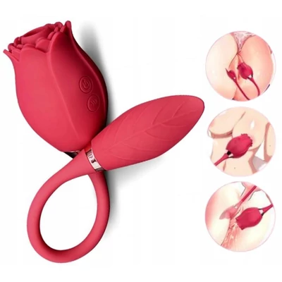 Rose Massager - Léghullámos csikló szívogató vibráló tojással