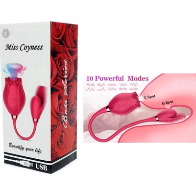 Rose Massager - Léghullámos csikló szívogató vibráló tojással