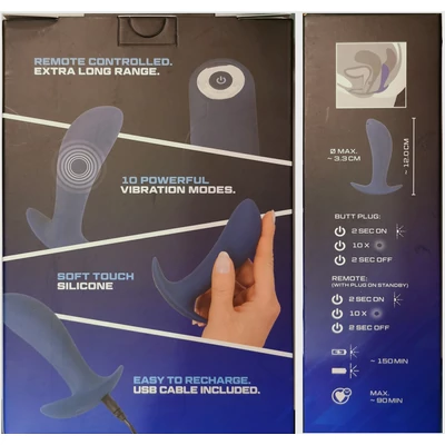 Vibrating Butt Plug - Akkumulátoros vibrátor távirányítóval