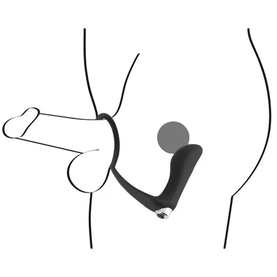 Vibrating Ring & Plug - Szilikon péniszgyűrű anális vibráló kapszulával