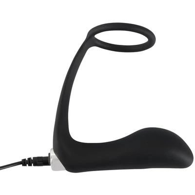 Vibrating Ring & Plug - Szilikon péniszgyűrű anális vibráló kapszulával