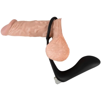 Vibrating Ring & Plug - Szilikon péniszgyűrű anális vibráló kapszulával