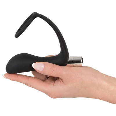 Vibrating Ring & Plug - Szilikon péniszgyűrű anális vibráló kapszulával