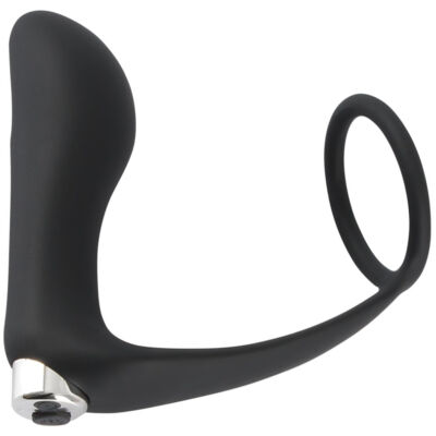 Vibrating Ring & Plug - Szilikon péniszgyűrű anális vibráló kapszulával